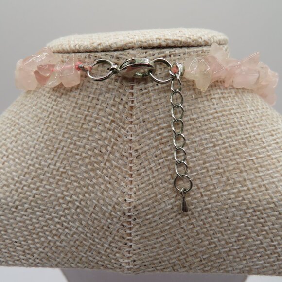 Rose Quartz and Nephrite Accent Stone Necklace - Picture 6 of 13